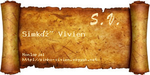 Simkó Vivien névjegykártya